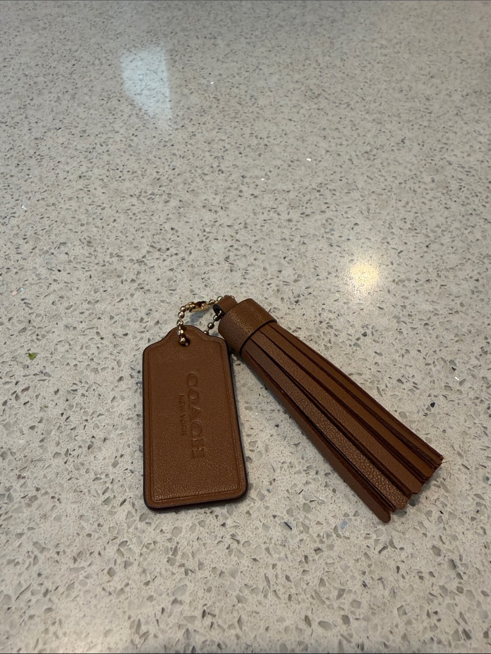 Coach Brown Leather Tassel with Tag